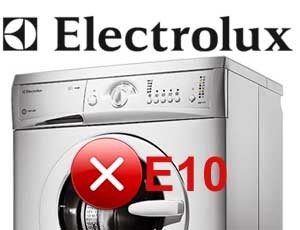 Código de erro E10 em uma máquina de lavar Electrolux