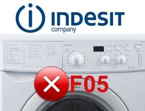 Error code F05 on an Indesit washing machine