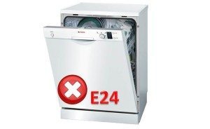 Lỗi E24 đối với máy rửa bát Bosch