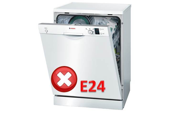 ralat e24 dalam mesin basuh pinggan mangkuk Bosch