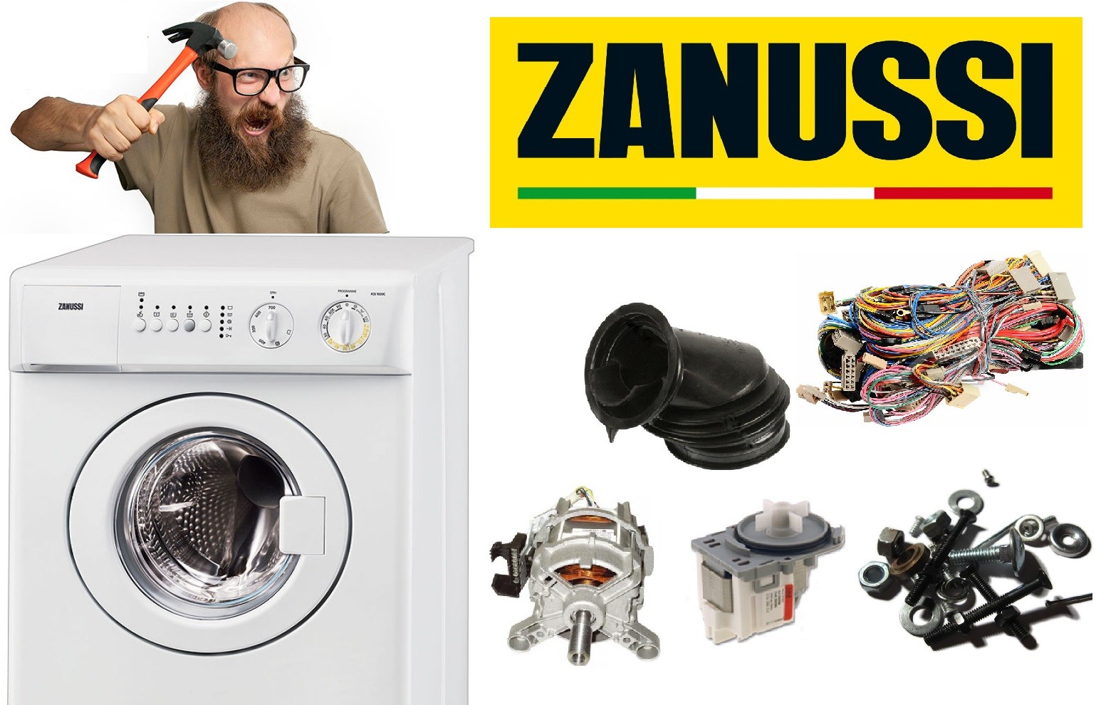 Afmontering af Zanussi vaskemaskine