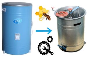 Extracteur de miel fait maison d'une machine à laver