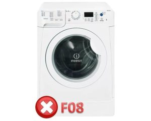 Eroare F 08 la mașina de spălat Indesit