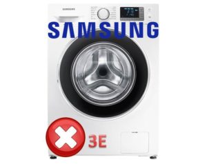 Erro 3e em uma máquina de lavar Samsung
