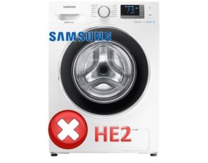 La machine à laver Samsung affiche l'erreur HE2