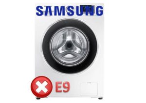 Ralat E9 dalam mesin basuh Samsung