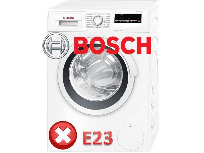 klaida E 23 Bosch mašinose
