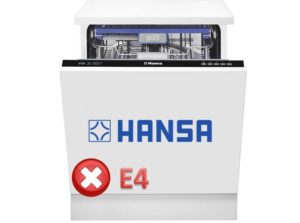 Ralat E4 pada mesin basuh pinggan mangkuk Hansa