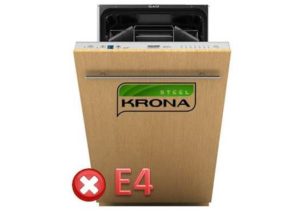 Code d'erreur E4 dans le lave-vaisselle Krona