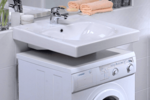 Sinki dengan longkang tepi untuk mesin basuh