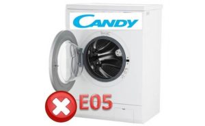 Erreur E05 sur la machine à laver Candy