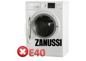 Error code E40 on a Zanussi washing machine
