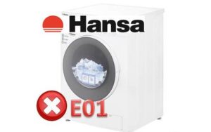 Erro E01 na máquina de lavar roupa Hansa