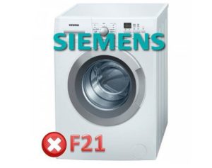 Chyba F21 v pračce Siemens
