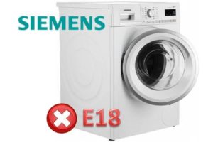 Erreur E18 dans une machine à laver Siemens