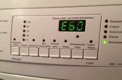 Error E60 in an Electrolux washing machine