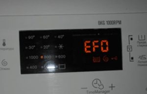 EFO error in Electrolux washing machine