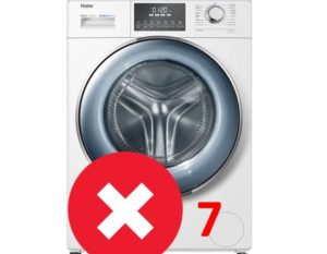 7. kļūda veļas mašīnā Haier