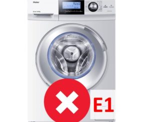 Fel E1 i Haier tvättmaskin