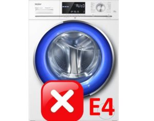 Klaida E4 Haier skalbimo mašinoje