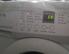 Klaida E8 Daewoo skalbimo mašinai