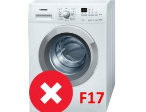 Kļūda F17 Siemens veļas mašīnā