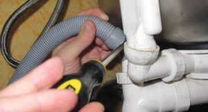remove the drain hose and rinse 