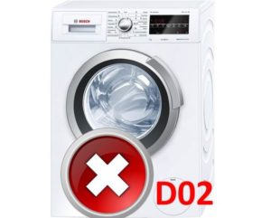 Klaida D02 Bosch skalbimo mašinoje
