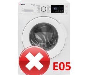 Erro E05 na máquina de lavar roupa Hansa