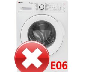 Klaida E06 Hansa skalbimo mašinoje