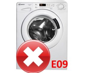Erro E09 na máquina de lavar Candy