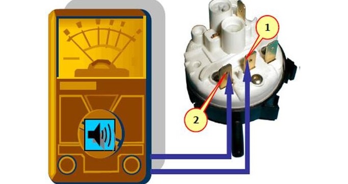 kontrola tlakového spínača pomocou multimetra