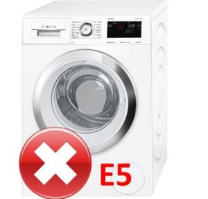 Klaida E5 Bosch skalbimo mašinoje