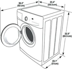 Dimensjoner på Atlant vaskemaskinen