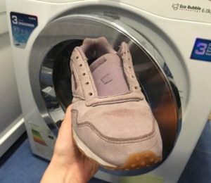 Is it possible to wash nubuck shoes in a washing machine?