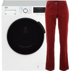 Velvelinių kelnių skalbimas skalbimo mašinoje
