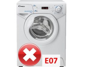 Klaida E07 Kandy skalbimo mašinoje