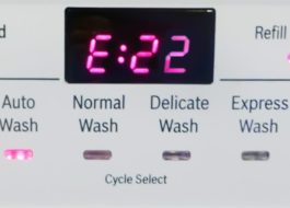 Error E22 in Kandy washing machine