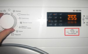 Time Manager pe o mașină de spălat Electrolux