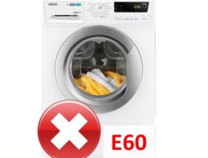 Błąd E60 w pralce Zanussi