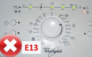 Error F13 in Whirlpool washing machine