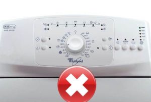 Whirlpool washing machine errors without display