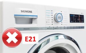 Klaida E21 Siemens skalbimo mašinoje