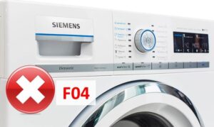 Erro F04 em uma máquina de lavar Siemens