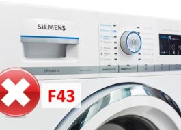 Ralat F43 dalam mesin basuh Siemens