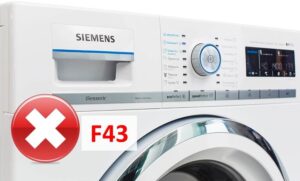 Erro F43 em uma máquina de lavar Siemens