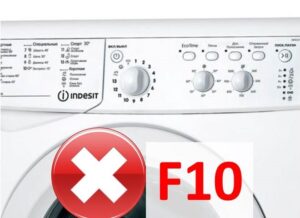 Indesit washing machine displays error F10