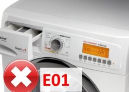 Máquina de lavar Kaiser exibe erro E01