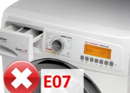 Kaiser washing machine displays error E07