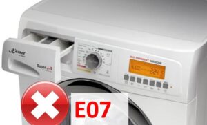 Kaiser tvättmaskin visar fel E07
